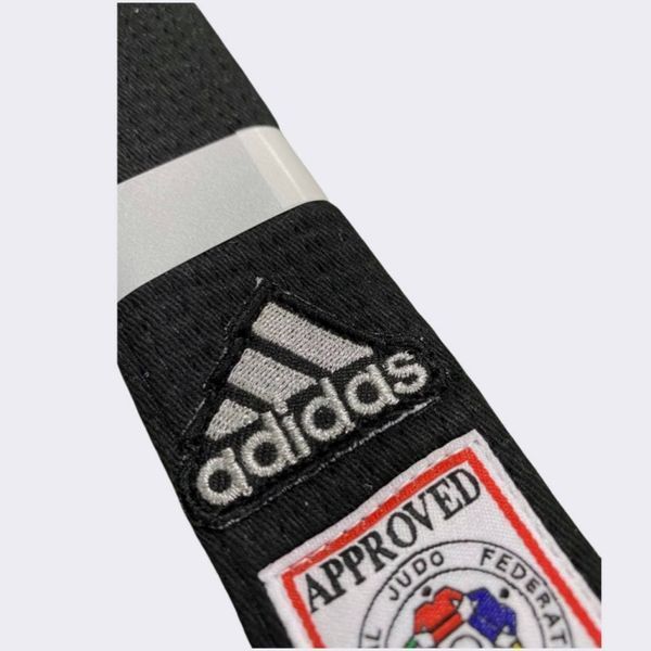 Пояс Adidas Elite для дзюдо з нашивкою IJF Approved та срібним логотипом