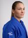 Фірмова вишивка IPPON на рукаві та штанах синього кімоно Basic 2.0.