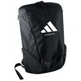 Рюкзак Adidas з білим логотипом Karate чорний фронтальний вигляд