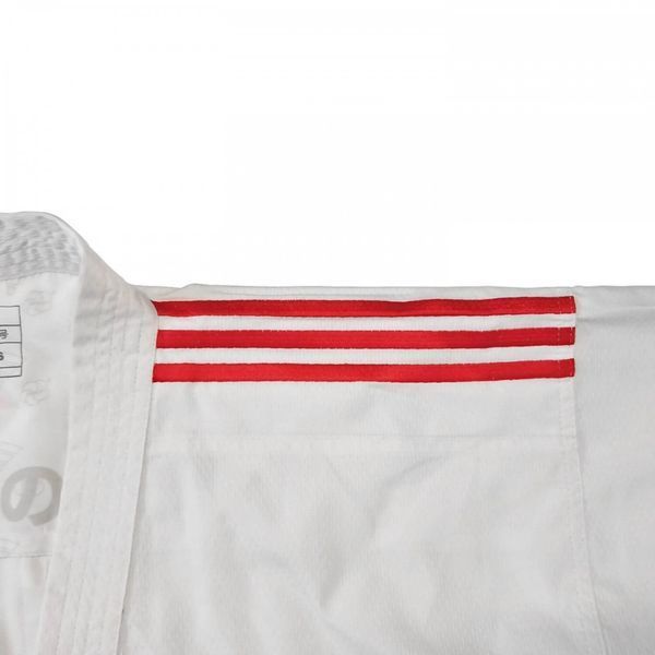 Комплект кімоно Adidas Fighter Slim Fit WKF (2 куртки + 1 штани) &mdash; Aka & Ao (червоні та сині смуги), PrimeGreen ADI-FIGHT-SLIM-SET-155 фото