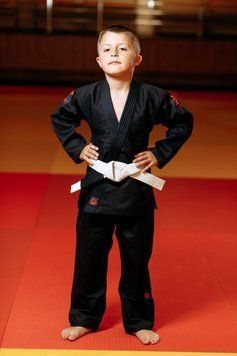Чорне дитяче кімоно для BJJ KINTAYO 350 г м2