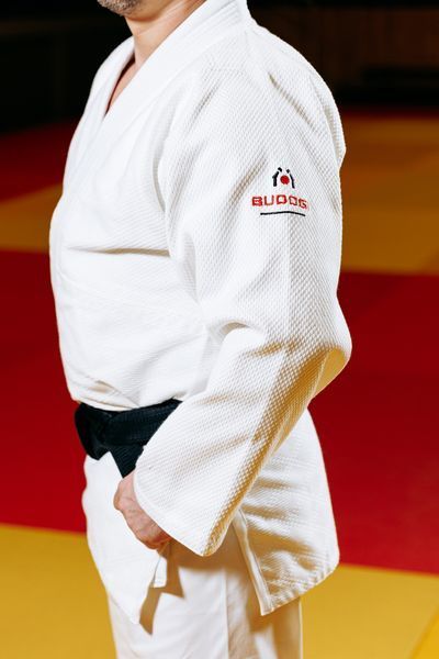 Куртка кімоно для дзюдо BUDOGI ADVANCEDм вишивка