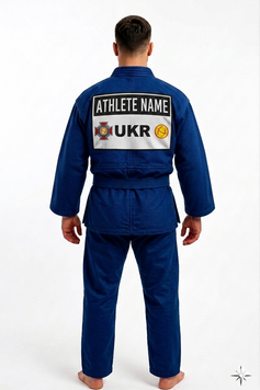 Нашивка для хортингу SUBLIMATION UKR на синьому кімоно
