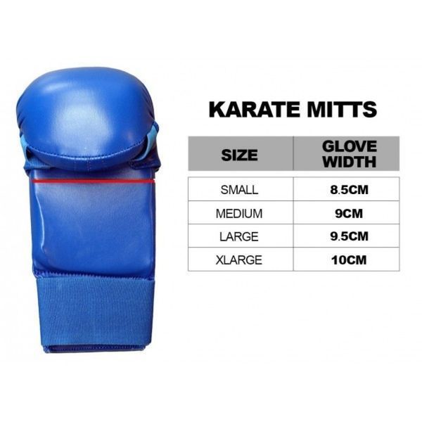 Рукавички (накладки) для карате Adidas WKF &mdash; сині, без захисту великого пальця, японський PU ADI-GL-WKF-BLU-NT-XXS фото